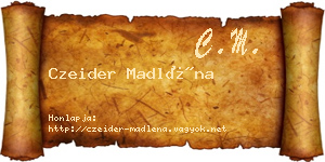 Czeider Madléna névjegykártya
